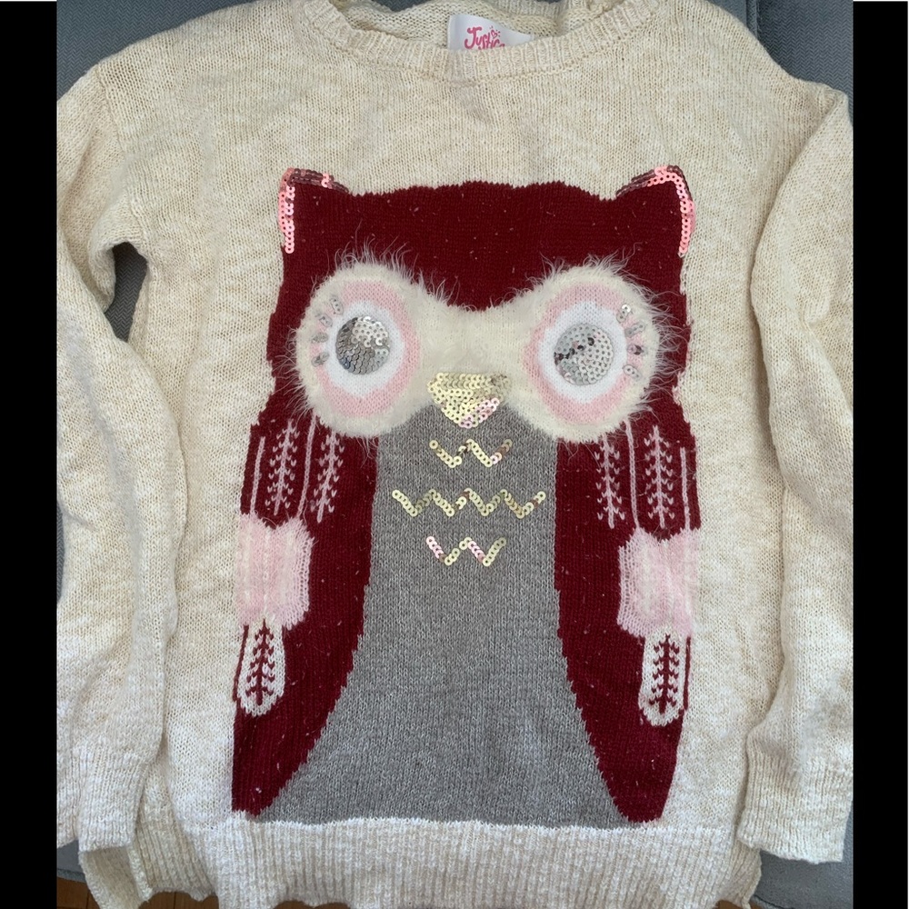 Justice Owl Pullover Sweater size 10 kids